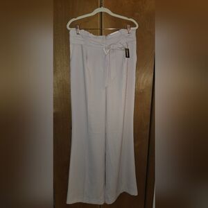 Express Women's Blush Wide Leg Paperbag Waist Pants